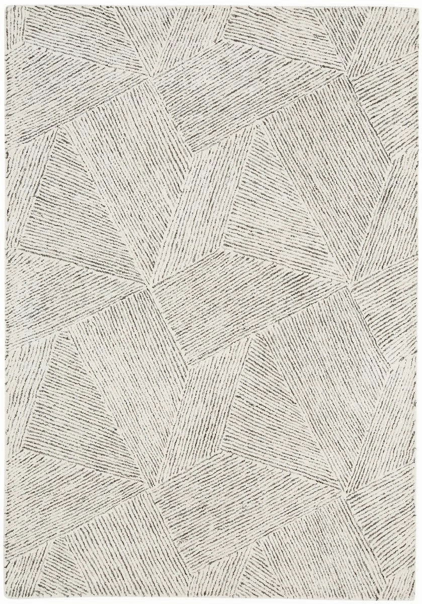 Tilde Charcoal and Ivory Striped Modern Wool Rugmodern color block patchwork rug