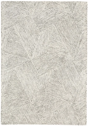 Tilde Charcoal and Ivory Striped Modern Wool Rugmodern color block patchwork rug