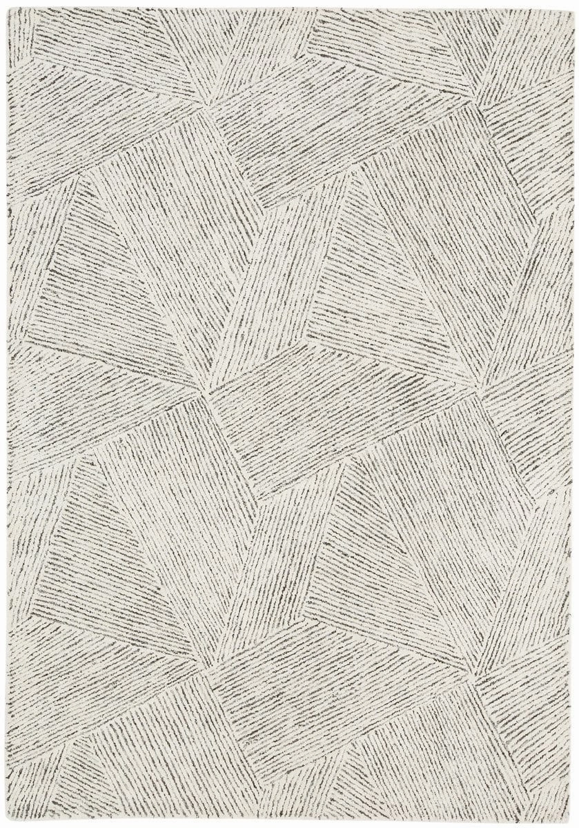 Tilde Charcoal and Ivory Striped Modern Wool Rugmodern color block patchwork rug
