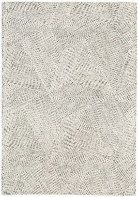 Tilde Charcoal and Ivory Striped Modern Wool Rugmodern color block patchwork rug