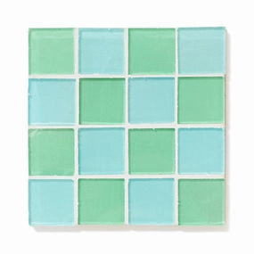 Tile Coaster Blue X Greenwaterproof oil-proof tablecloth