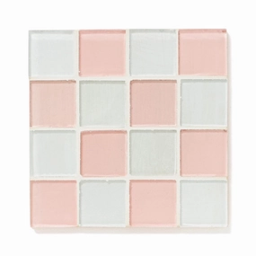 Tile Coaster Pink X Whitewaterproof oil-proof tablecloth