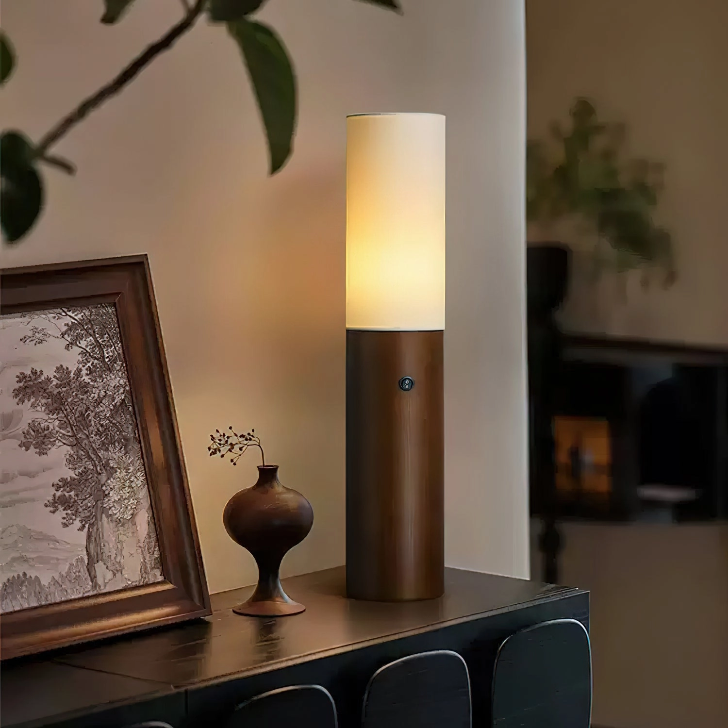Timber Column Floor Lamp