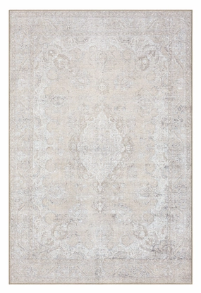 Tinka Beige and Grey Traditional Distressed Washable Rugmodern color block patchwork rug