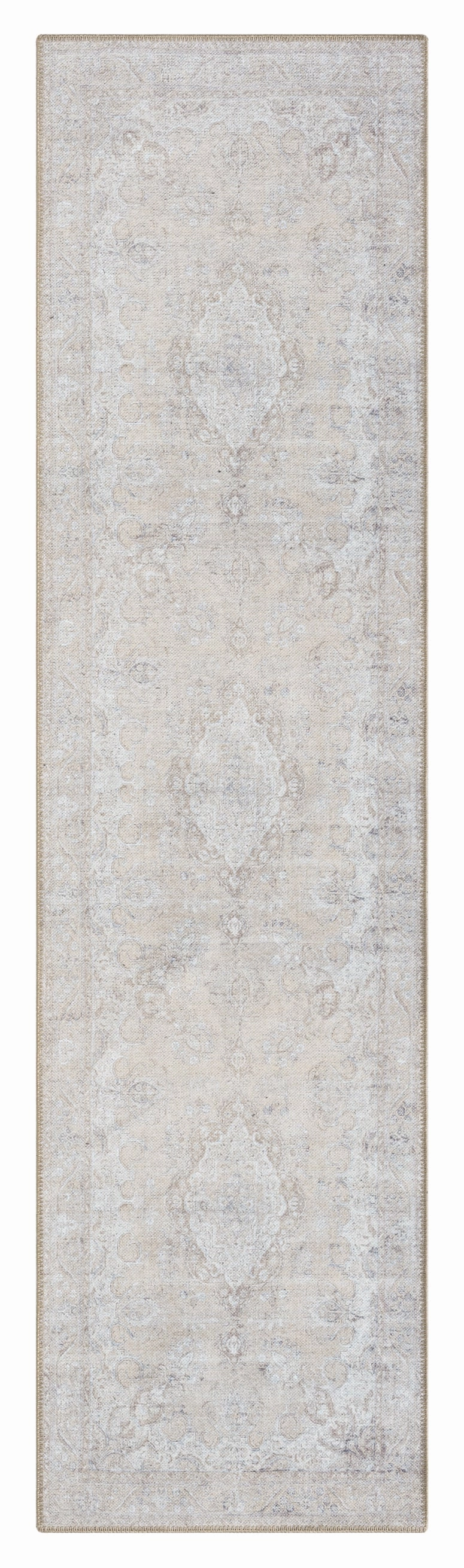 Tinka Beige and Grey Traditional Distressed Washable Runner Rugmodern color block patchwork rug