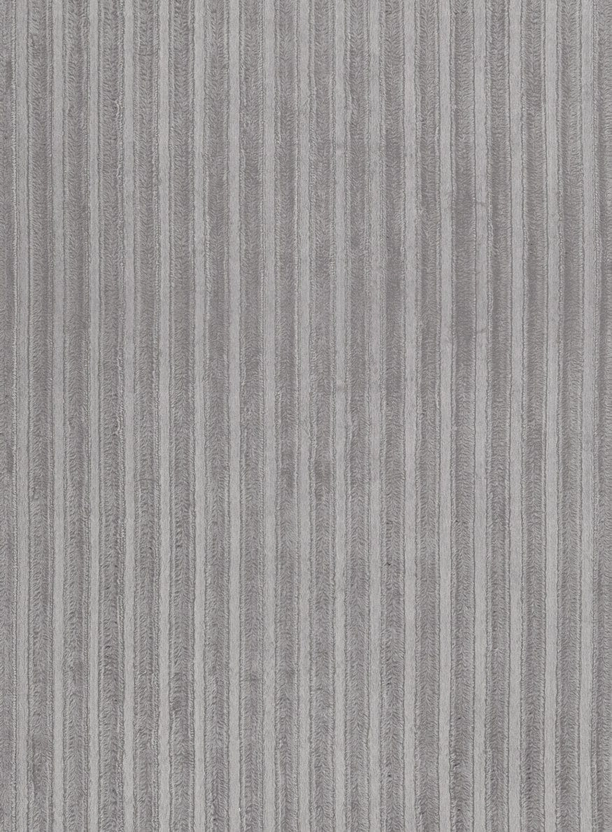 Tonca Grey Striped Washable Faux Fur Rug