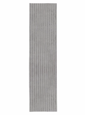 Tonca Grey Striped Washable Faux Fur Runner Rugmodern color block patchwork rug