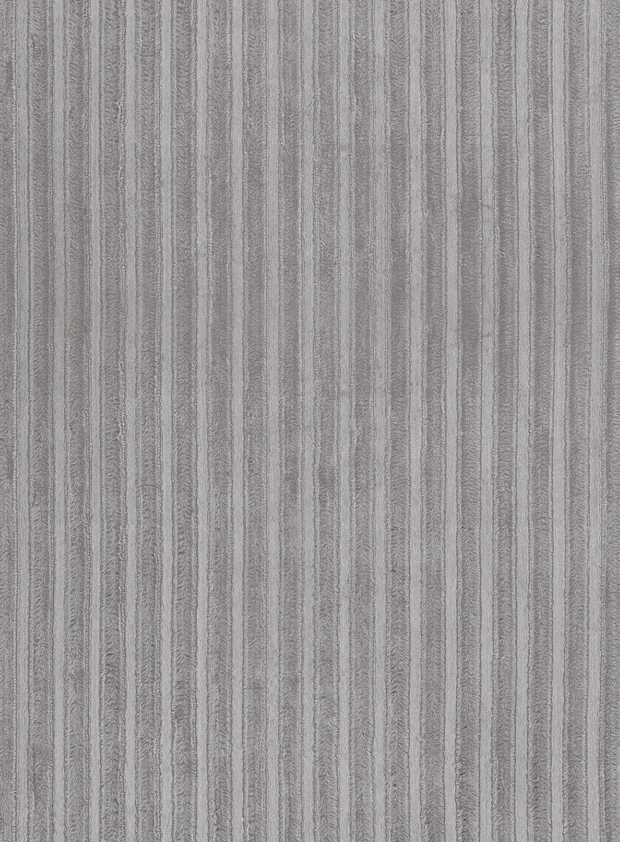 Tonca Grey Striped Washable Faux Fur Runner Rug