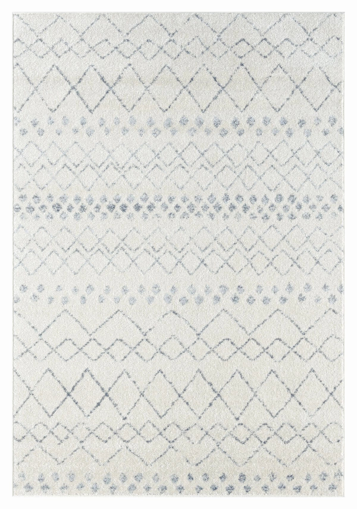 Toni Ivory and Grey Tribal Diamond Rugmodern color block patchwork rug