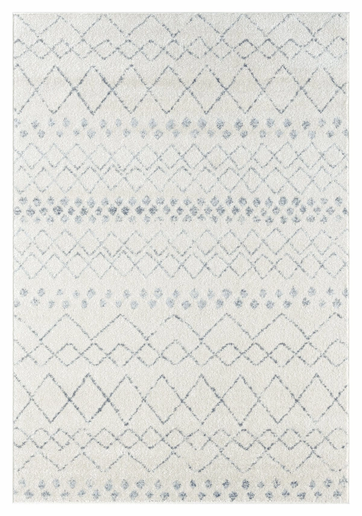 Toni Ivory and Grey Tribal Diamond Rugmodern color block patchwork rug