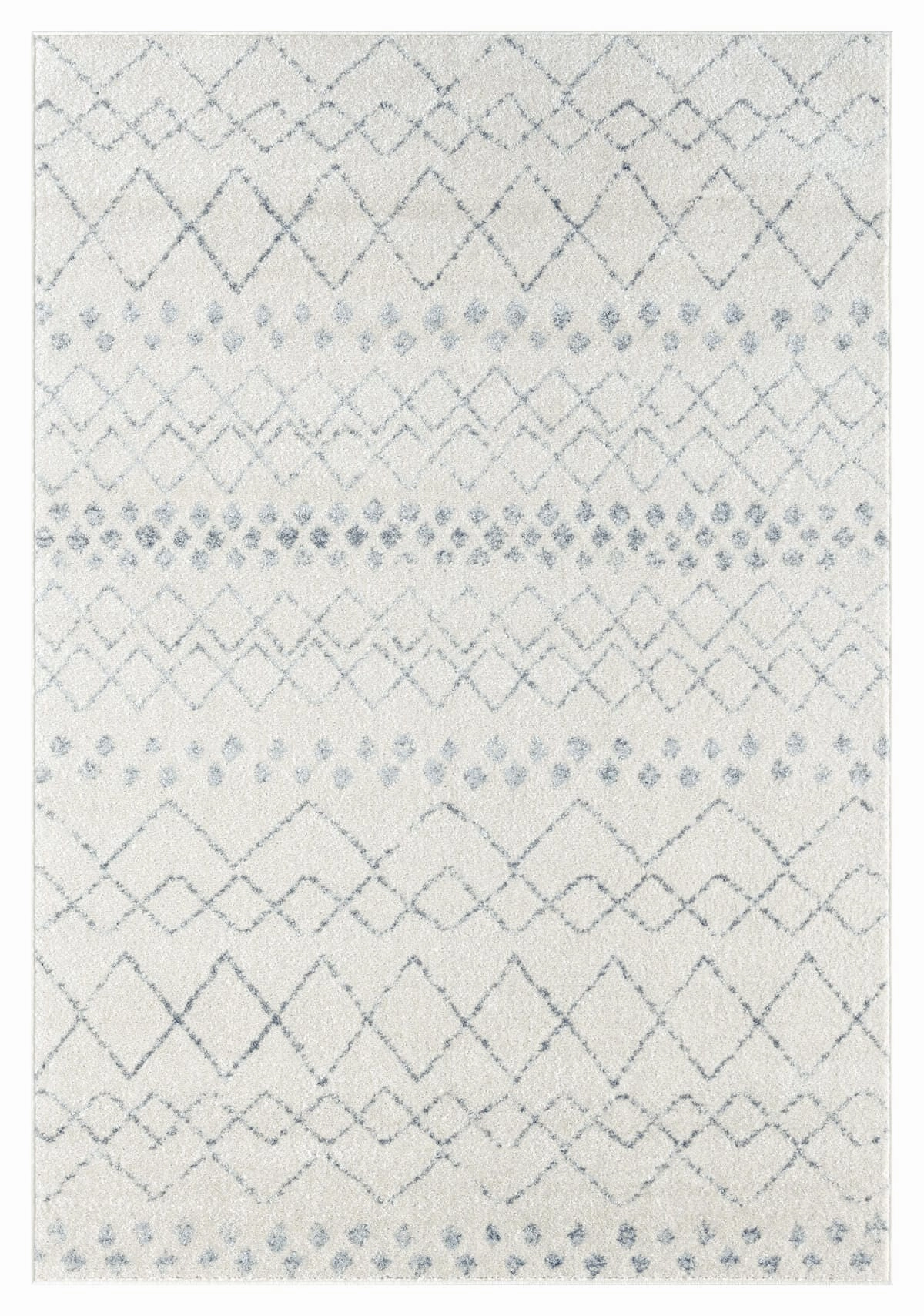 Toni Ivory and Grey Tribal Diamond Rugmodern color block patchwork rug