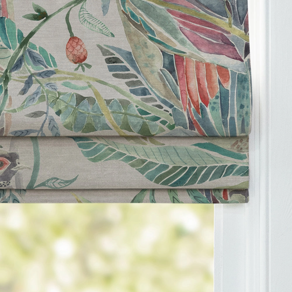 Torrington Printed Velvet Made to Measure Roman Blinds Strawberry