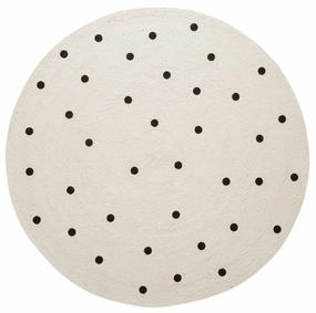 Totit Beige and Black Spotted Round Jute Rug *NO RETURNS UNLESS FAULTYmodern color block patchwork rug