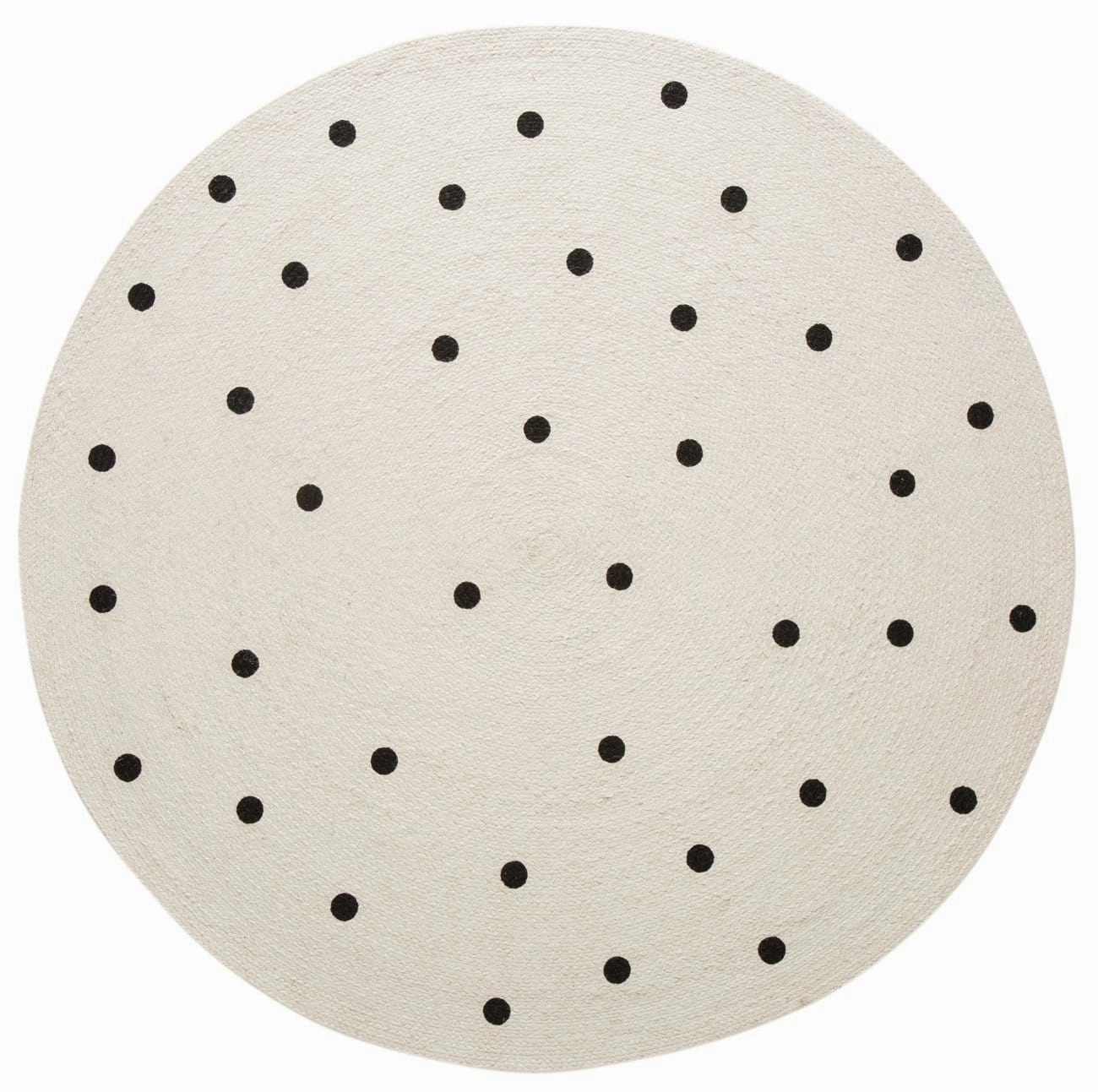Totit Beige and Black Spotted Round Jute Rug *NO RETURNS UNLESS FAULTYmodern color block patchwork rug
