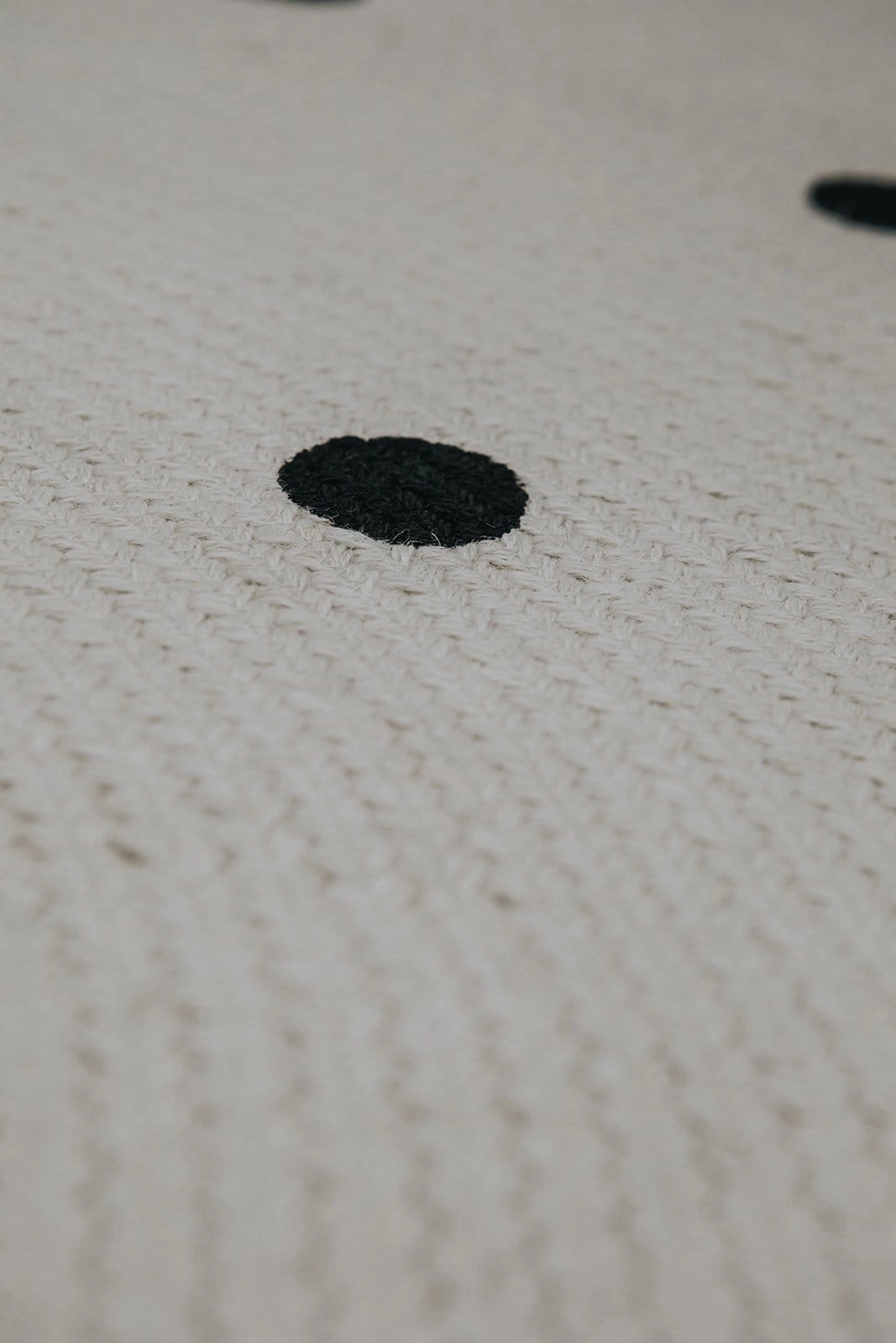 Totit Beige and Black Spotted Round Jute Rug *NO RETURNS UNLESS FAULTY