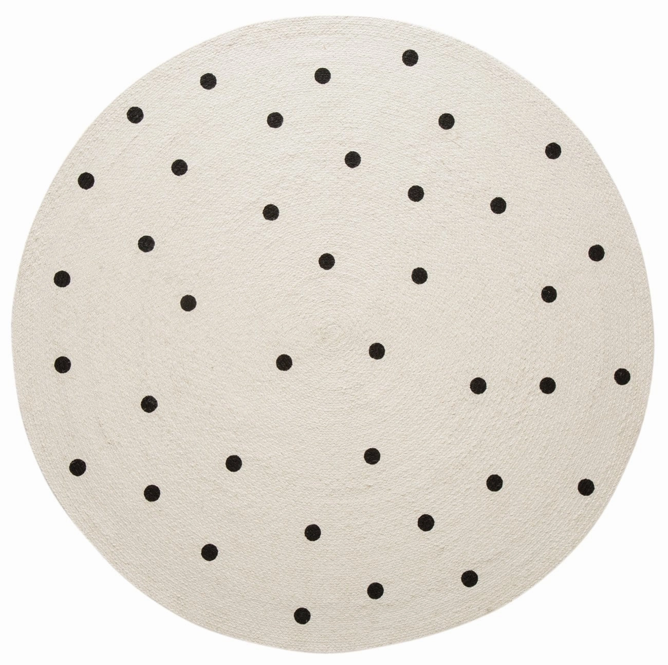 Totit Beige and Black Spotted Round Jute Rug *NO RETURNS UNLESS FAULTYmodern color block patchwork rug