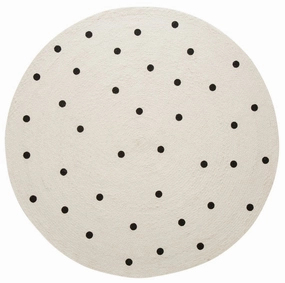 Totit Beige and Black Spotted Round Jute Rug *NO RETURNS UNLESS FAULTYmodern color block patchwork rug