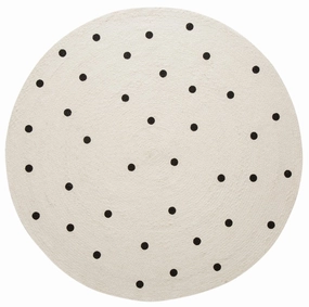 Totit Beige and Black Spotted Round Jute Rug *NO RETURNS UNLESS FAULTYmodern color block patchwork rug