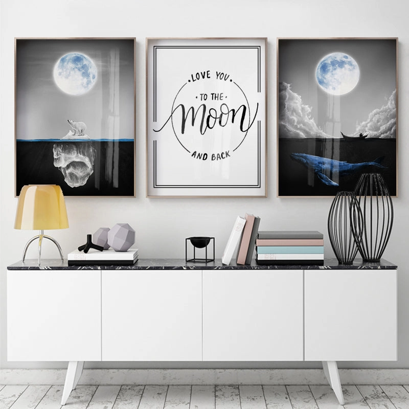 Transparent Moon Wall Art With Frame