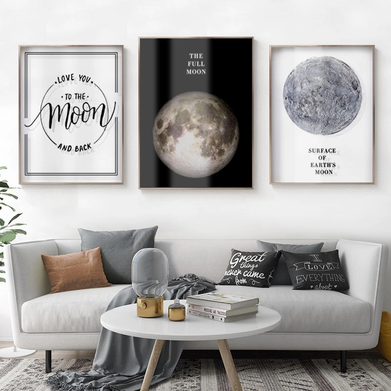 Transparent Moon Wall Art With Framenordic style wall decor