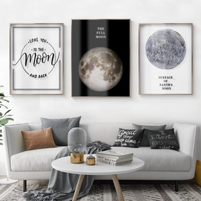 Transparent Moon Wall Art With Framenordic style wall decor