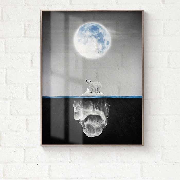 Transparent Moon Wall Art With Frame