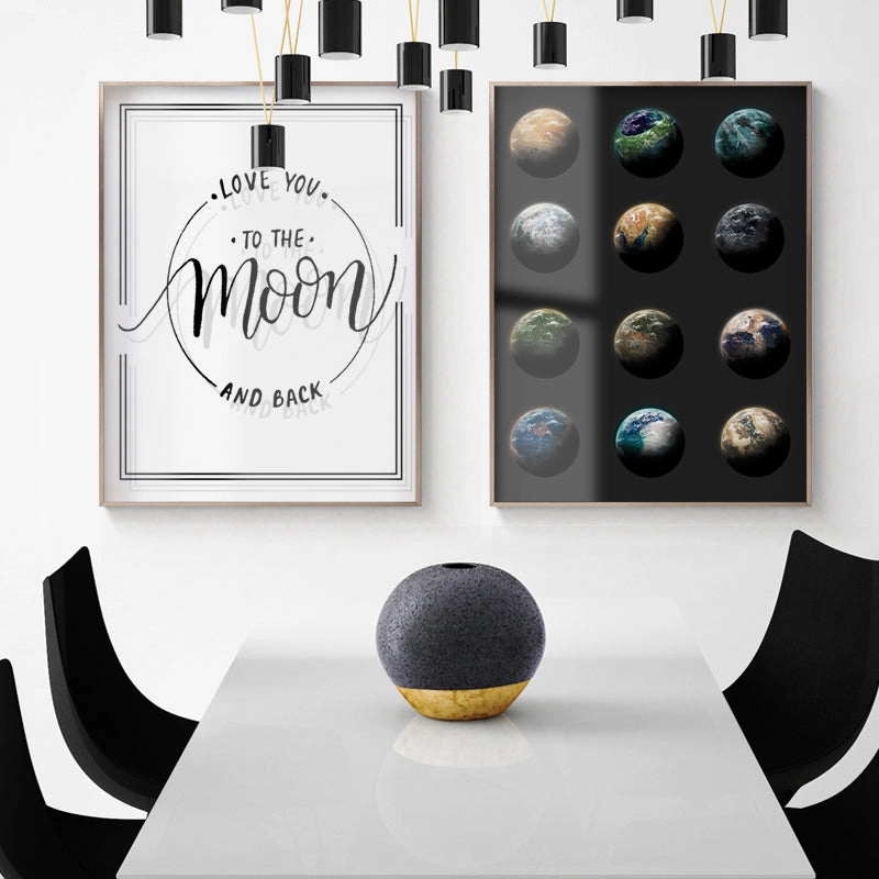 Transparent Moon Wall Art With Frame