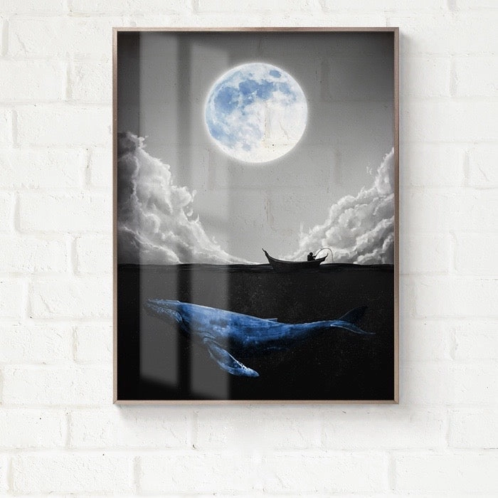 Transparent Moon Wall Art With Frame