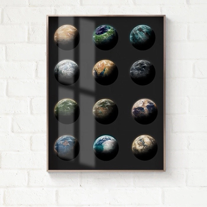 Transparent Moon Wall Art With Frame