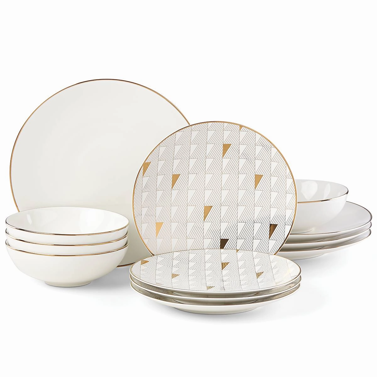 Trianna White 12-Piece Dinnerware Setmodern kitchen decor ,kitchen dinner set ,dinnerware 