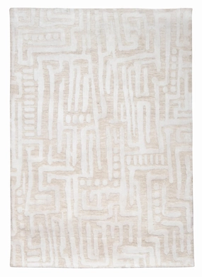 Trissa Beige and Ivory Abstract Tribal Rugmodern color block patchwork rug
