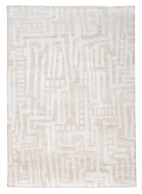 Trissa Beige and Ivory Abstract Tribal Rugmodern color block patchwork rug