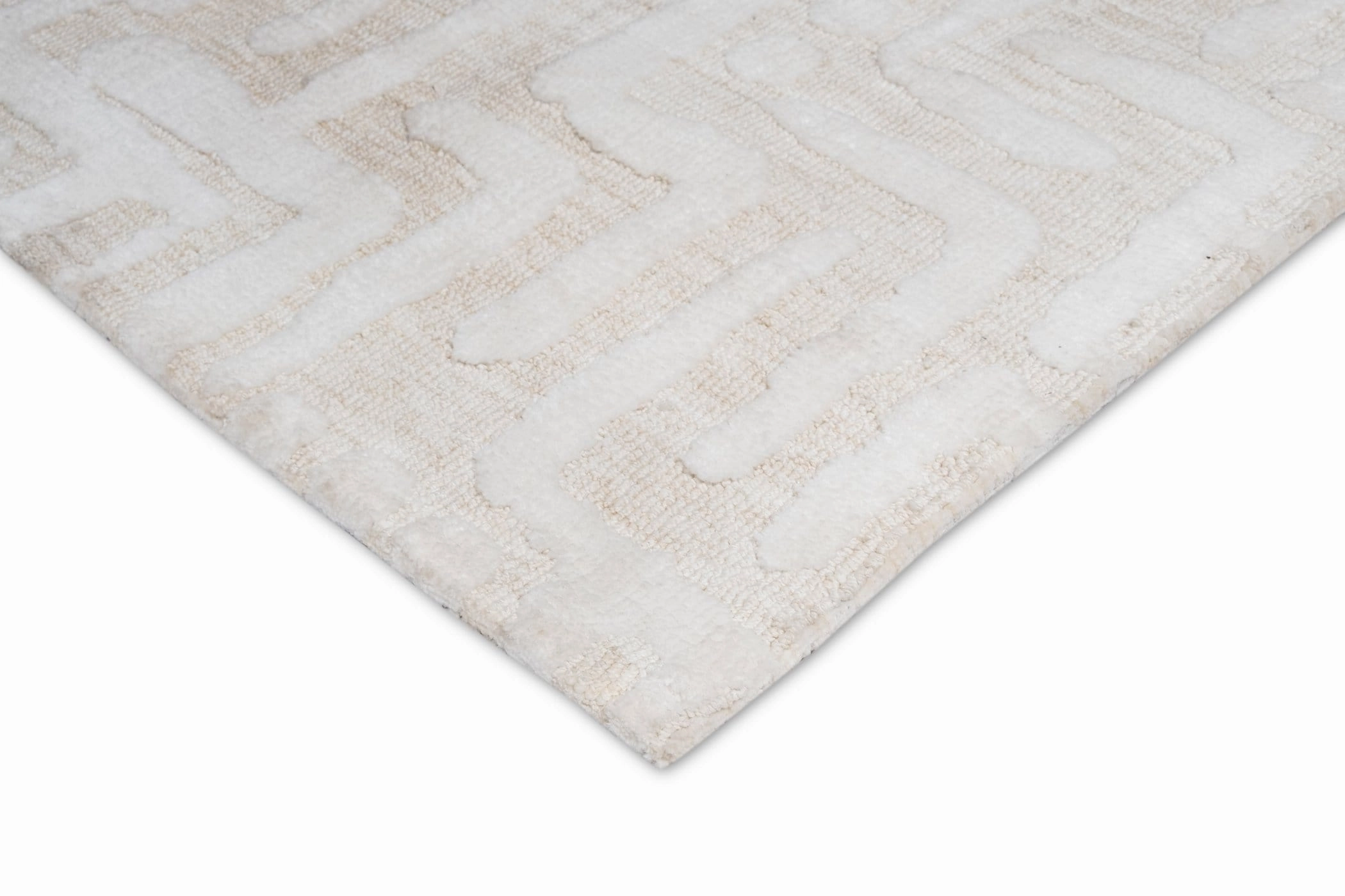 Trissa Beige and Ivory Abstract Tribal Rug
