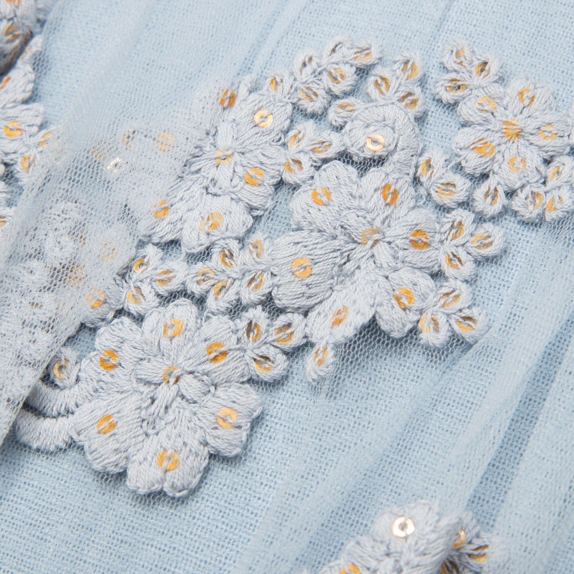 Tulle Flower Cushion Cover 450 x 450  Blue