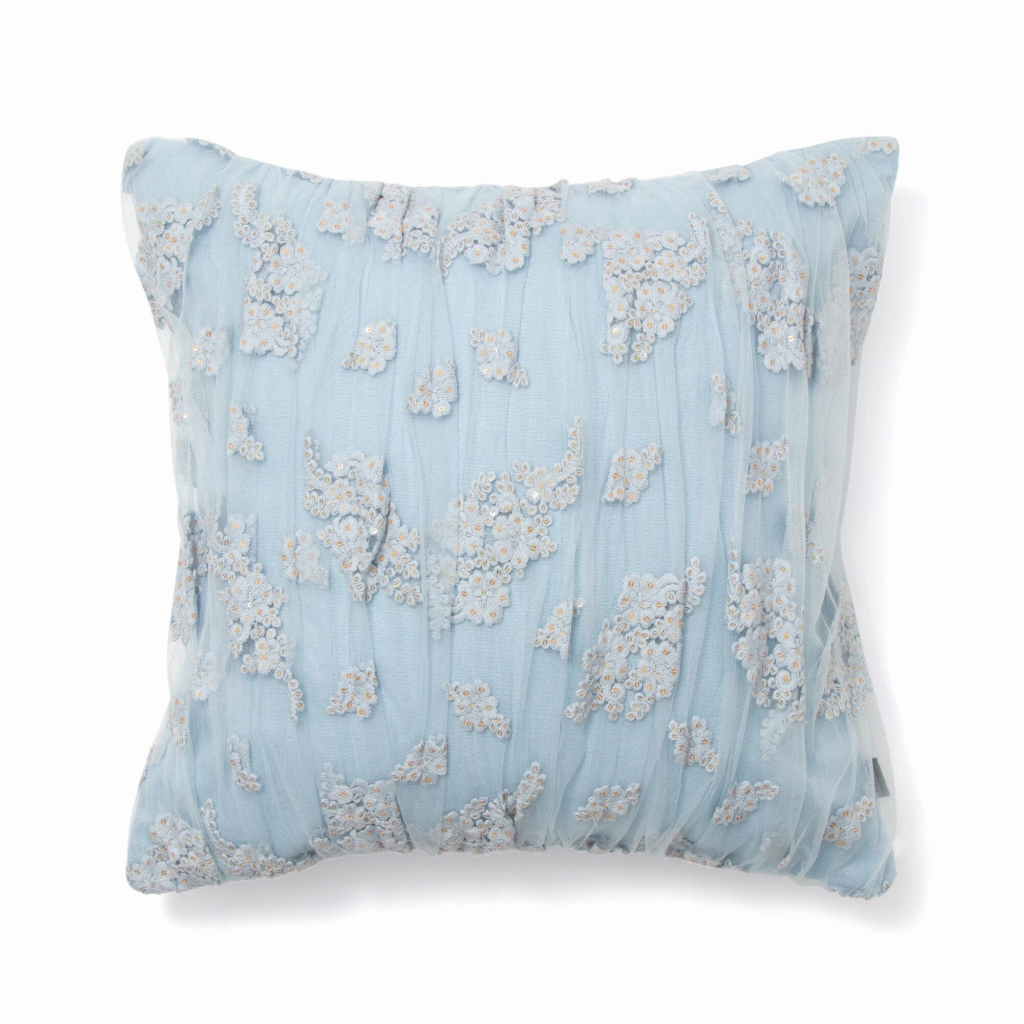 Tulle Flower Cushion Cover 450 x 450  Bluebedding sets ,throw blankets 