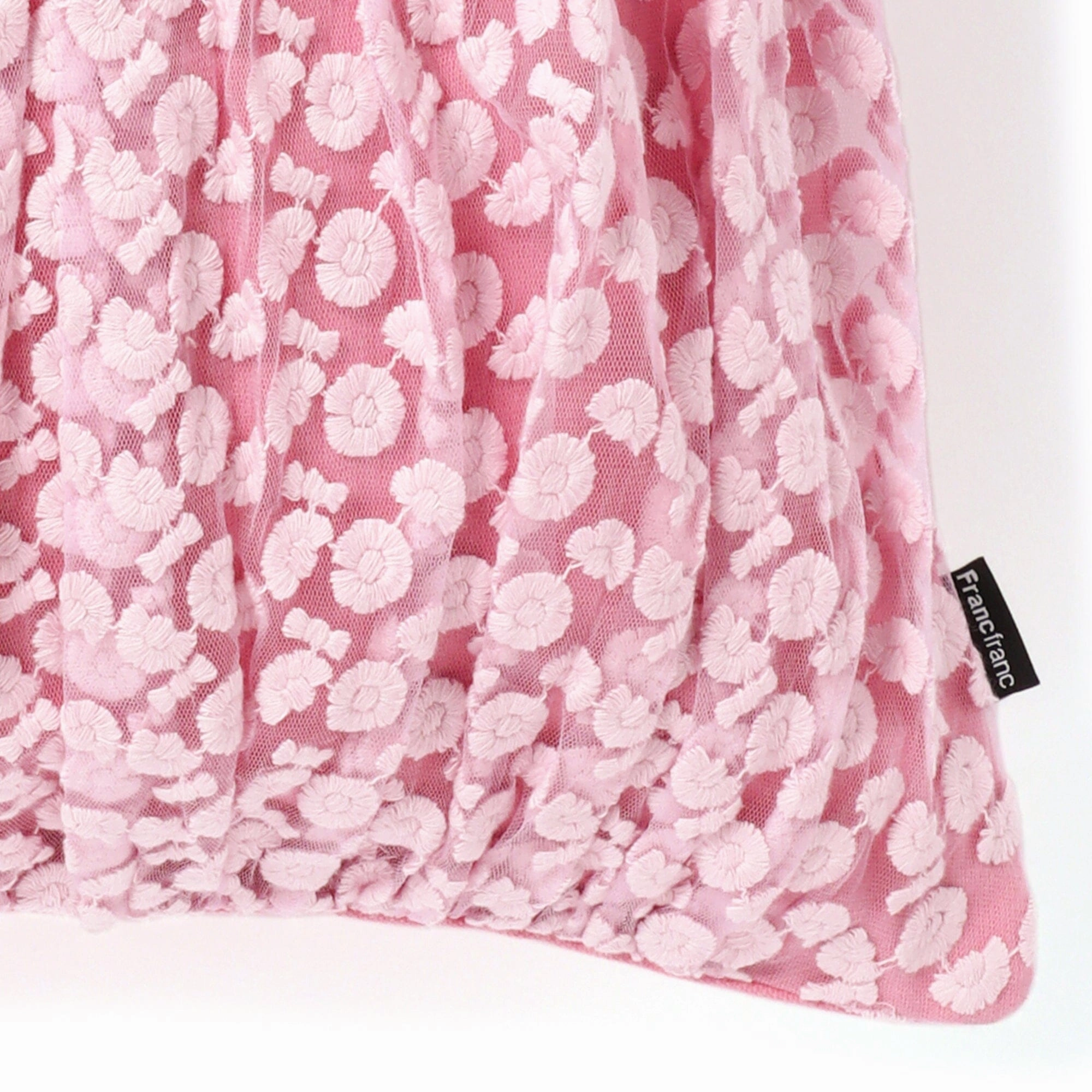Tulle Flower Cushion Cover 450 X 450 Pink X Light Pink