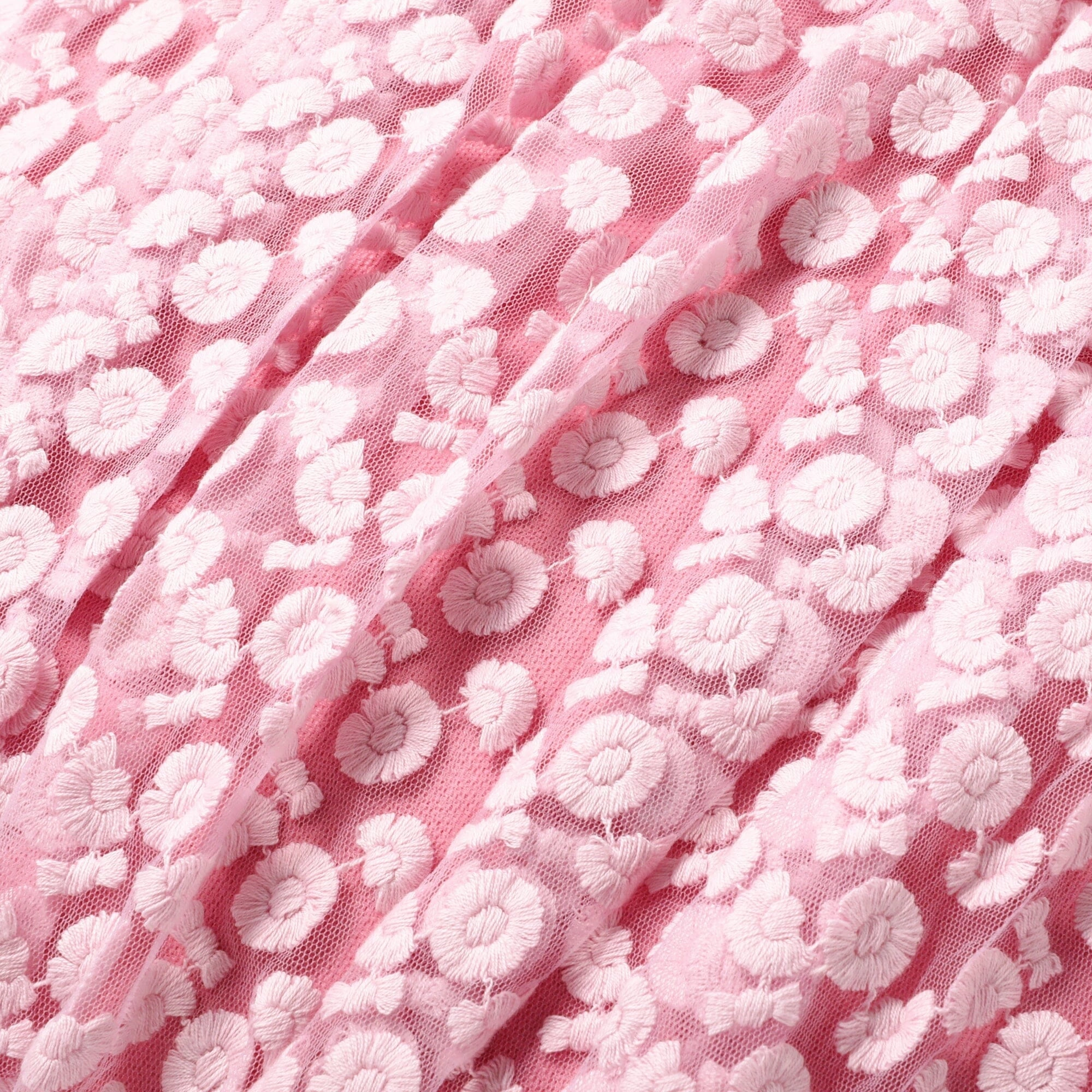 Tulle Flower Cushion Cover 450 X 450 Pink X Light Pink