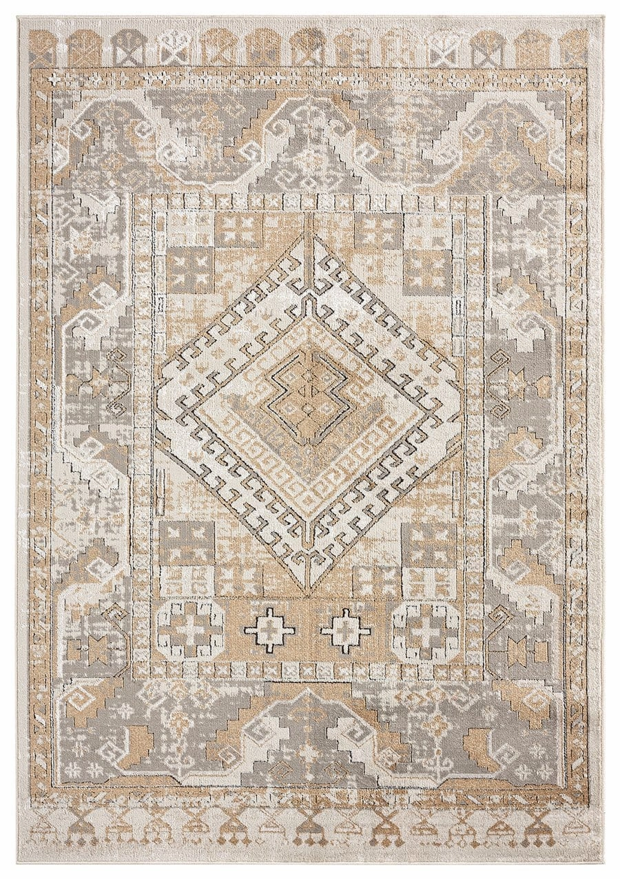 Tupelo Beige And Grey Tribal Medallion Rugmodern color block patchwork rug