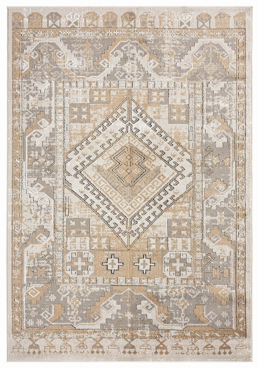 Tupelo Beige And Grey Tribal Medallion Rugmodern color block patchwork rug