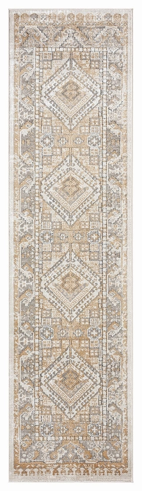 Tupelo Beige And Grey Tribal Medallion Runner Rugmodern color block patchwork rug