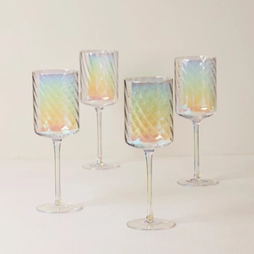 Tuscany Classics Iridescent Red Wine Glasses - Set Of 4glass cups ,personalized mugs 