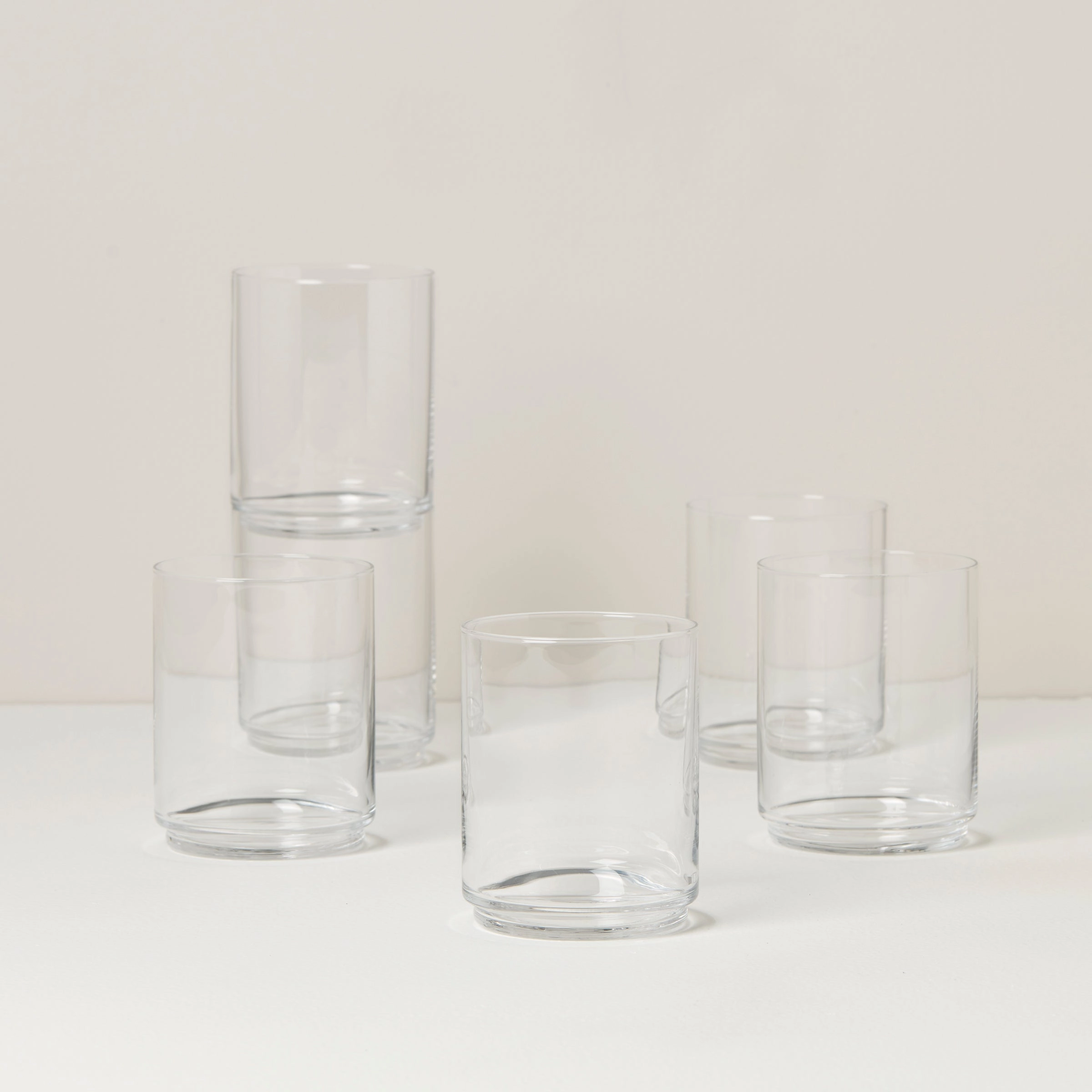 Tuscany Classics Stackable Clear Tall Glasses - Set Of 6glass cups ,personalized mugs 