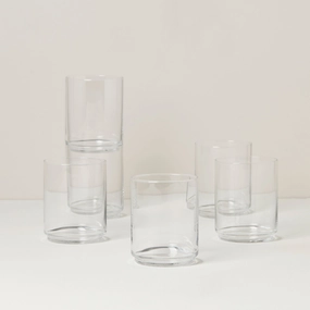 Tuscany Classics Stackable Clear Tall Glasses - Set Of 6glass cups ,personalized mugs 