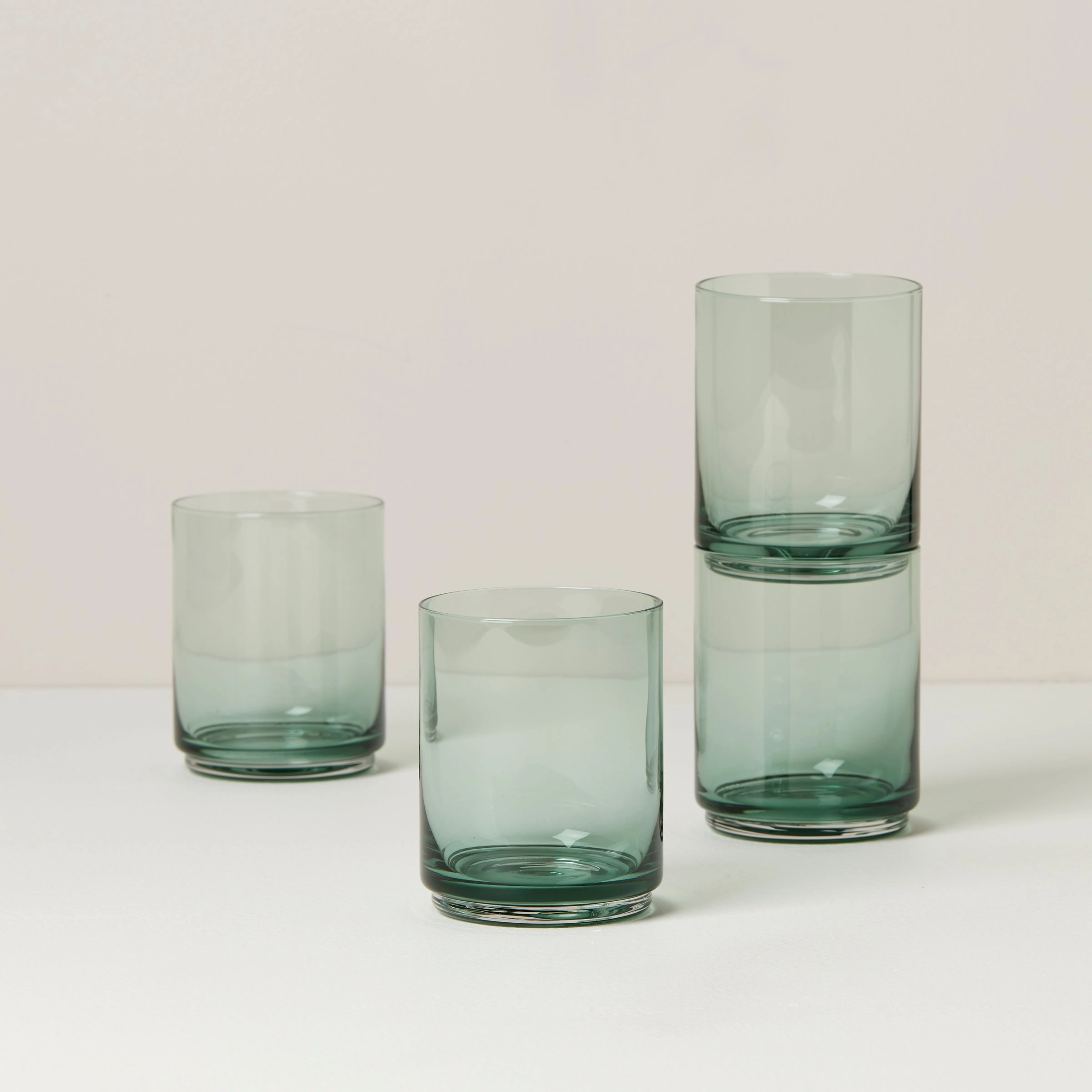 Tuscany Classics Stackable Green Tall Glasses - Set Of 4glass cups ,personalized mugs 