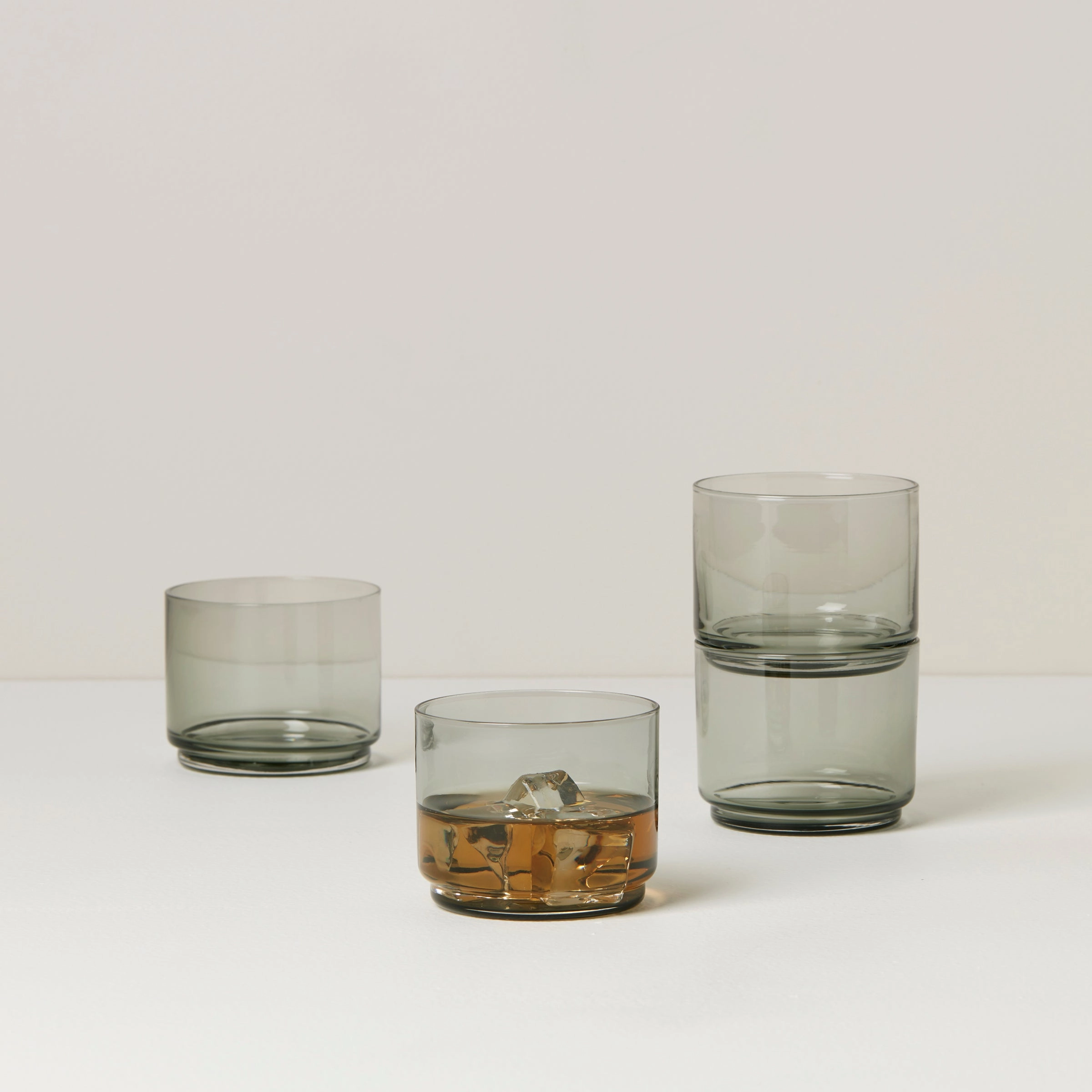 Tuscany Classics Stackable Smoke Short Glasses - Set Of 4