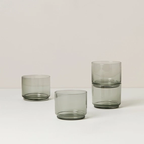 Tuscany Classics Stackable Smoke Short Glasses - Set Of 4glass cups ,personalized mugs 