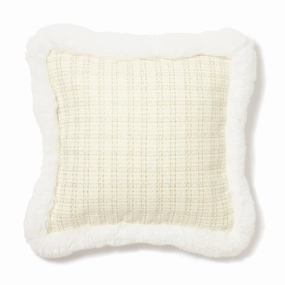 Tweed X Fur Cushion Cover 450 X 450 Whitebedding sets ,throw blankets 