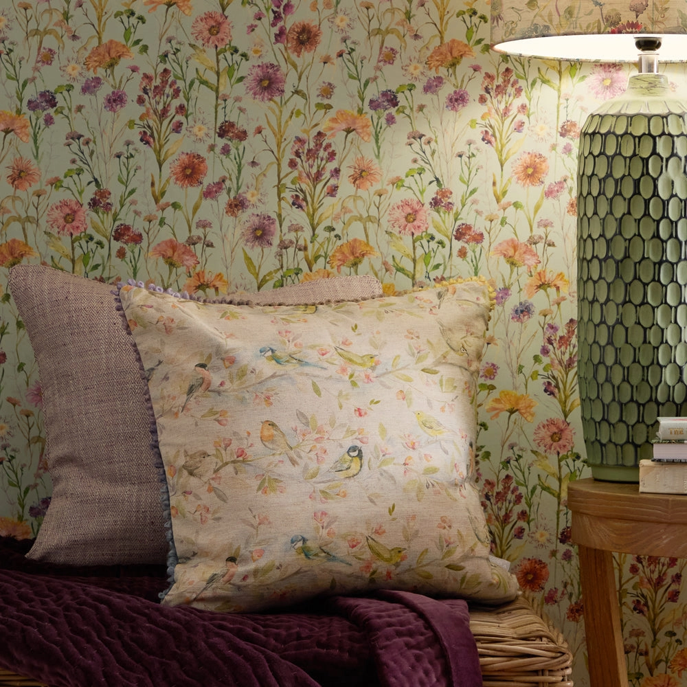 Tweet Printed Cushion Natural