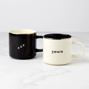 Two of a Kind Yawn & Zzz Mugs - Set of 2modern kitchen decor ,kitchen dinner set ,dinnerware 