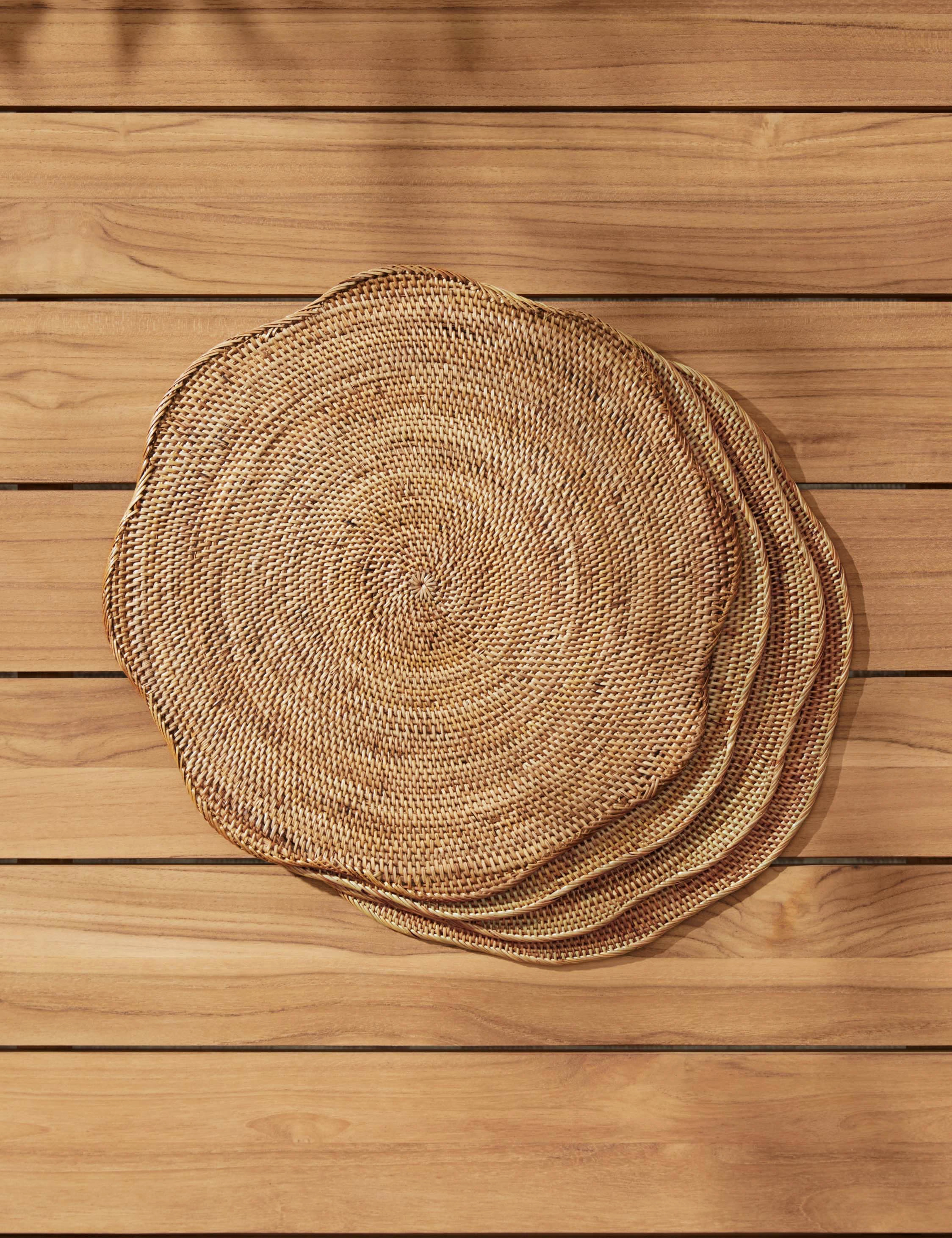 Tyna Rattan Placemats (Set of 4)outdoor wrought iron plant stand